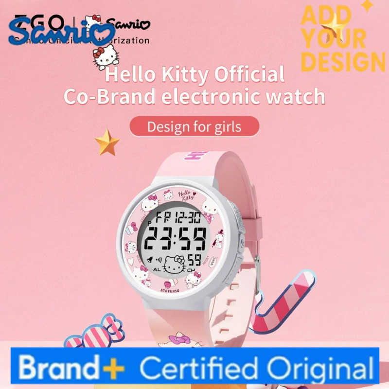 Sanrio Hello Kitty Kids Watch for Girls Cute Electronic Digital Wristwatch Waterproof and Luminous Watch Birthday Gift 8551 H251223