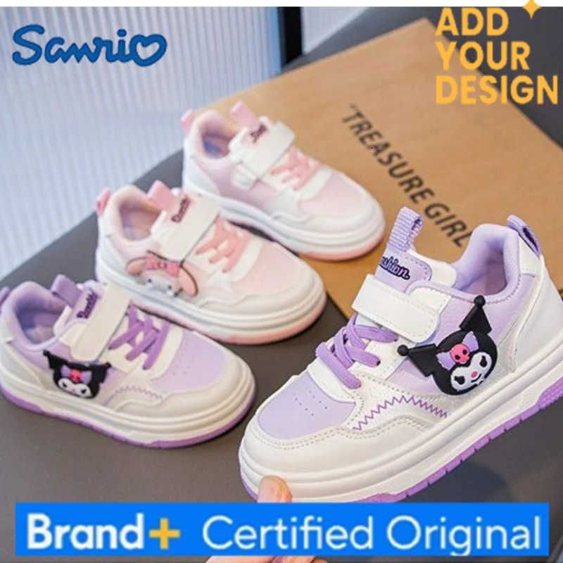 Sanrio KidsCasual Shoes Sneakers Cartoon PU Leather Spring Autumn Sports Shoes For Children Anti-slip Pink Pruple Shoes Size 22-36 H251223