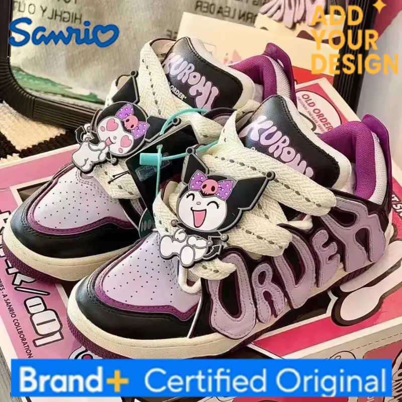 Sanrio Hello Kitty Skateboard Shoes Cinnamoroll Kawaii Casual Couple Sports Thick Sole Non-slip Wear-resistant Skateboard Shoes H251223
