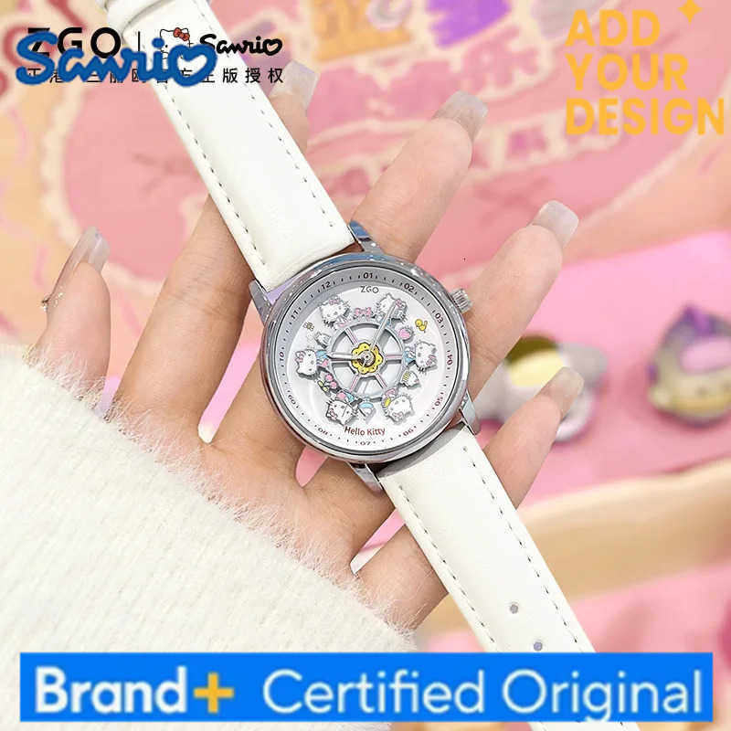 Sanrio X Hello Kitty Watch Clock Fashion Quartz Watch Rotate The Dial Student Waterproof Wristwatch Birthday Gift 2121 H251223