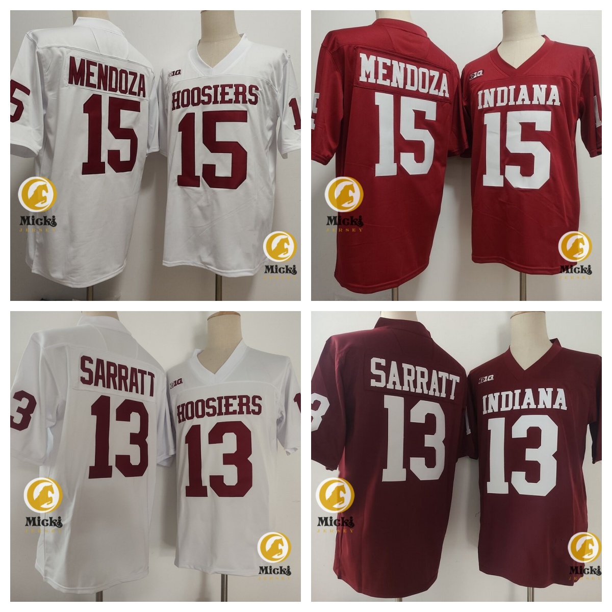 Mens #15 Fernando Mendoza 2026Champ Football Jersey Stitched #13 Elijah Sarratt Jerseys S-3XL