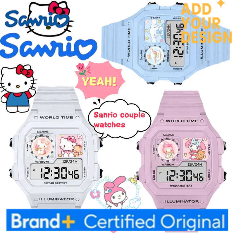 Sanrio Hello Kitty Kuromi My Melody watch creative high-value cartoon printed student smart sports waterproof wristwatch gift H251223