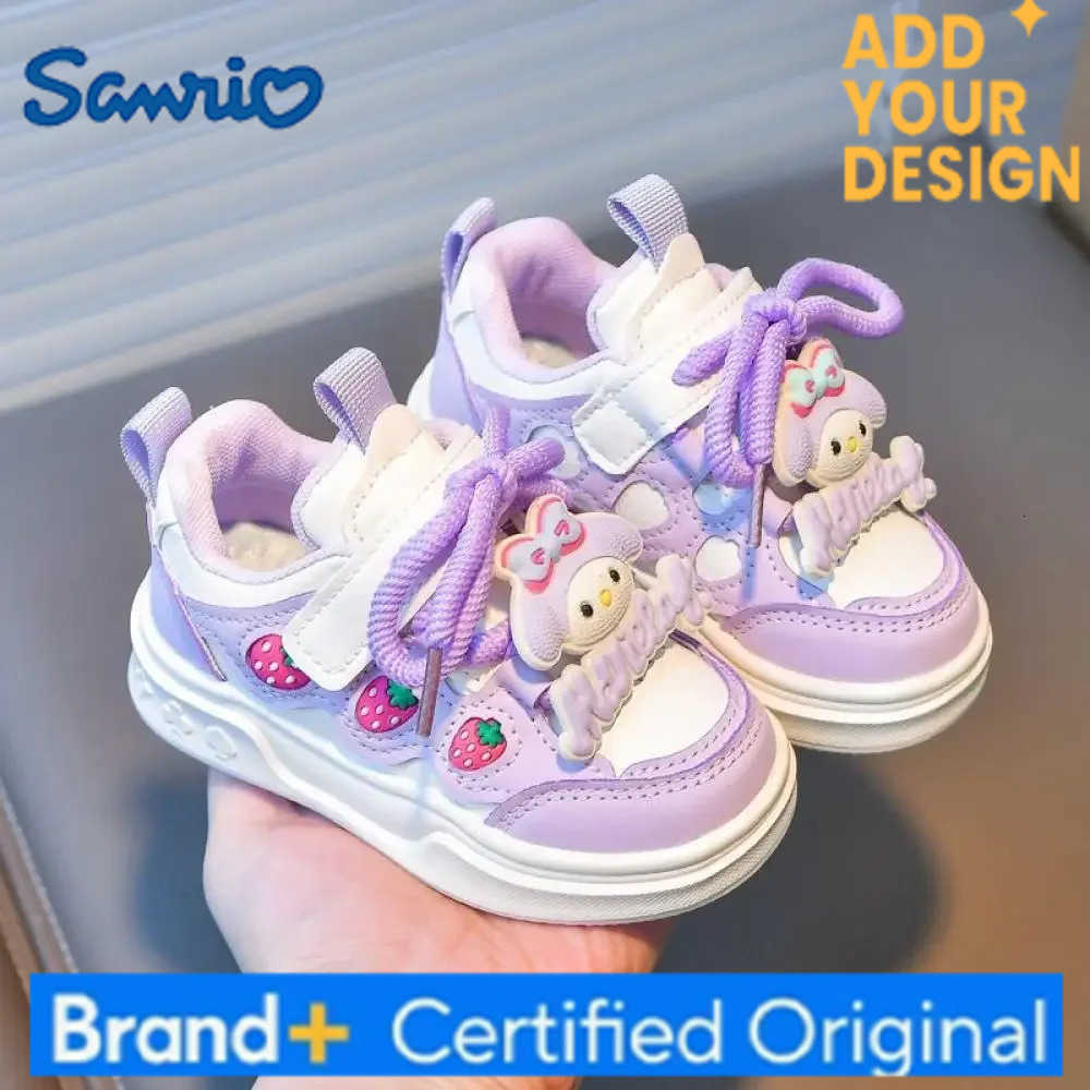 Sanrio Girls Fashion Casual Sports Shoes Cartoon Melody Print Childrens Trend Board Shoes Big Kids Anti Slip Little White Shoes H2512231