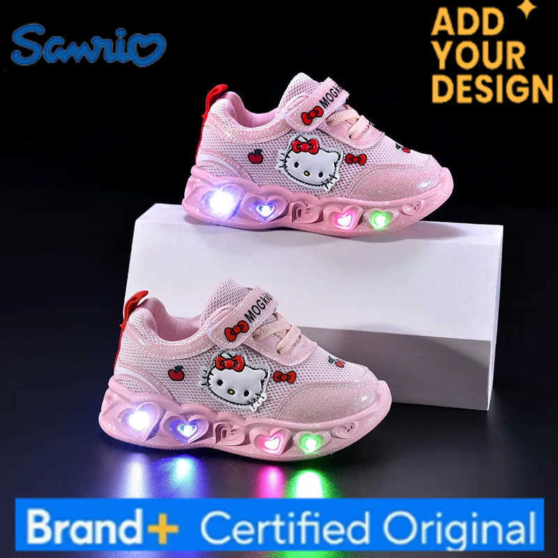 Sanrio Hello Kitty Girls Cute Sports Cartoon Anime Accessories Kids Fashionable Casual Board Childrens Shoes Gift H251223