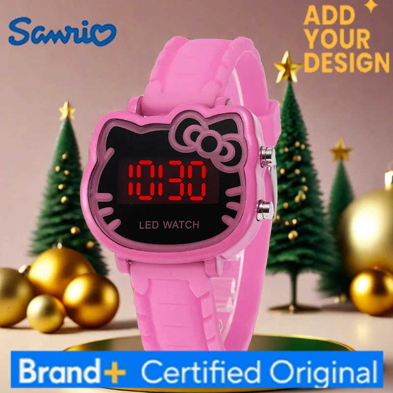 Sanrio New Hello Kitty Cute Cartoon Electronic Watch Child Primary School Students Girls Waterproof Kids Watches Women Gifts H251223