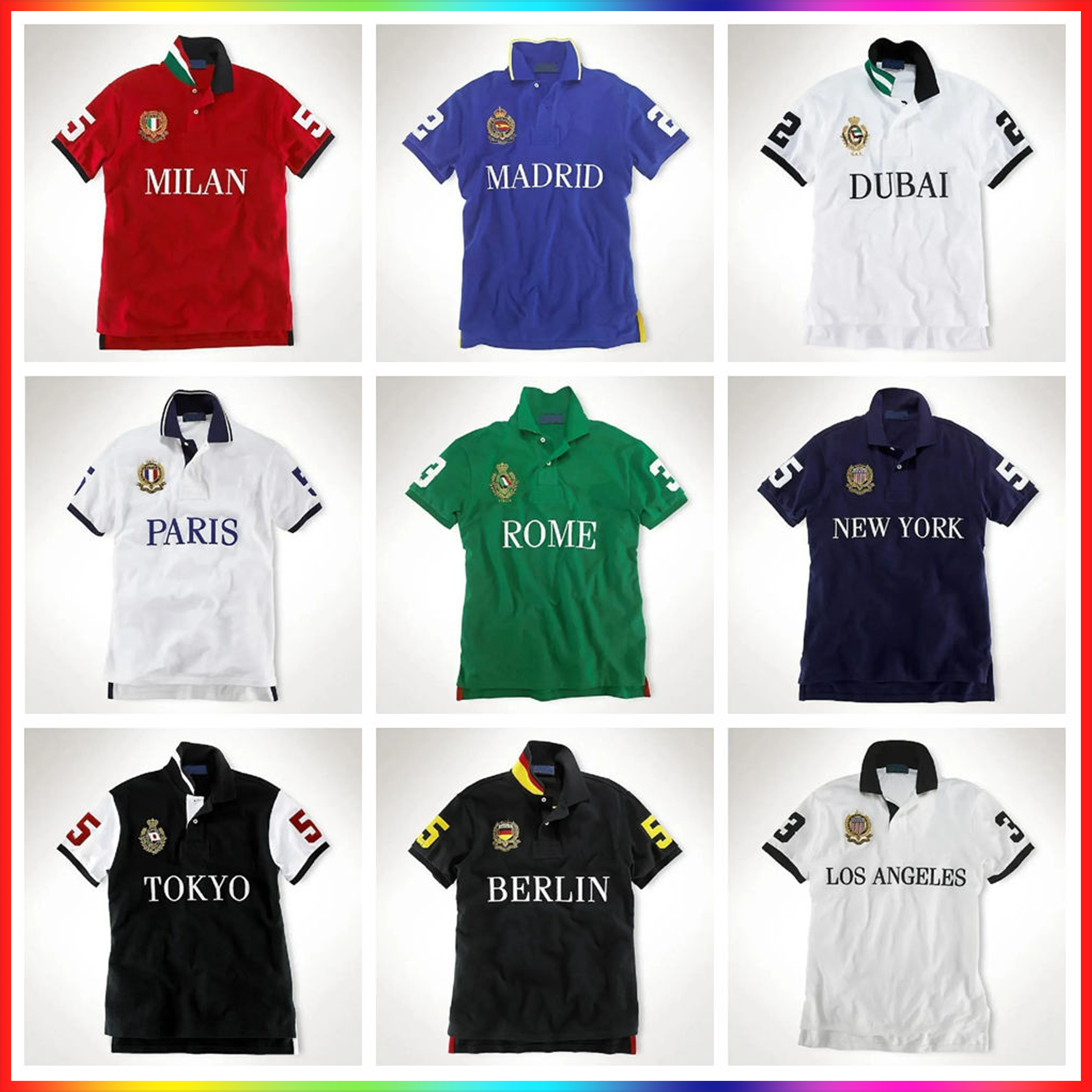 2026 Designer Polos Shirts for Mens T Shirt essential Shirts for Men City Name ITALIA Chicago New York Short Sleeve Cotton Casual embroidery Summer Fashion Tees