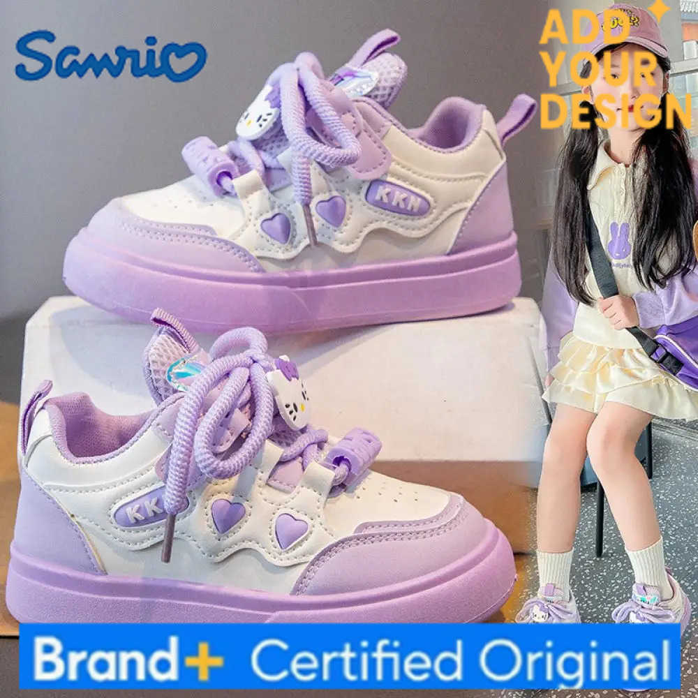 Sanrio Kawaii Hello Kitty Girls Sports Sneakers Cartoon Kids Tennis Leisure Shoes Sanrios Cute Doll Running Shoes Non Slip Breathable H251223