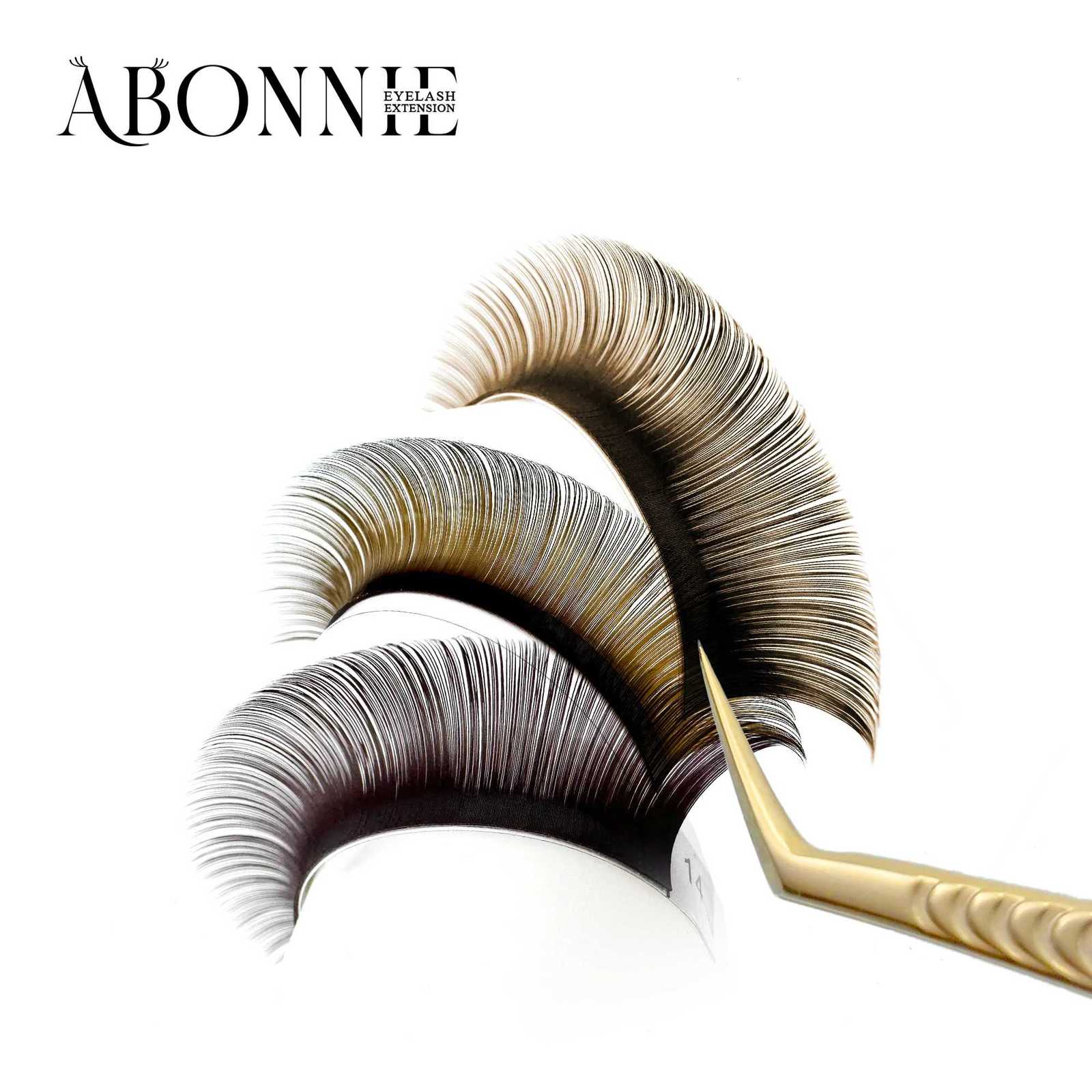 Abonnie 003 CC Curl Brown Classic Individual Eyelashes Russian Volume LashesT251223
