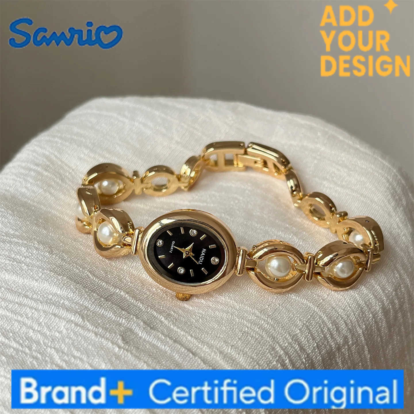 Sanrio Pearl white high-value bracelet watch sophisticated and elegant quartz watch for women high-end luxury womens wristwatch H251223