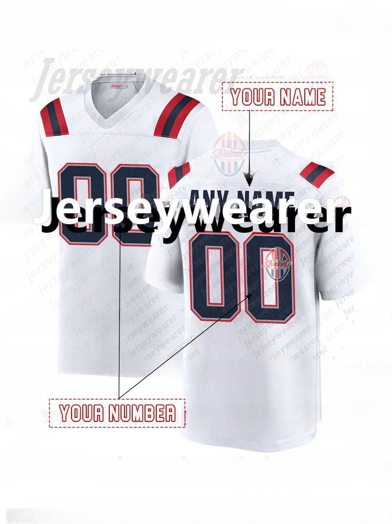 Custom Football Jersey Drake Maye Stefon Diggs Matthew Judon Christian Gonzalez 12 Brady Mike Vrabel Campbell Gibson 2026 Super Bowl New Arrivals In S