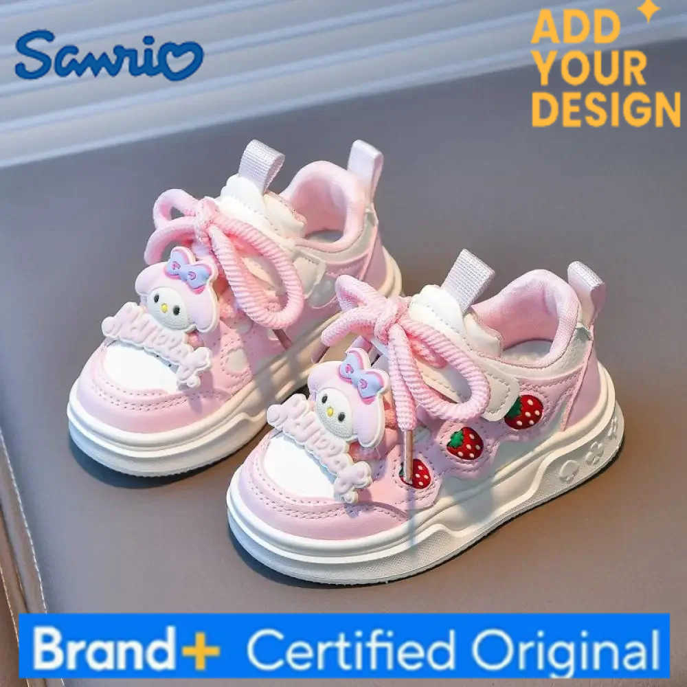 Sanrio Girls Fashion Casual Sports Shoes Cartoon Melody Print Childrens Trend Board Shoes Big Kids Anti Slip Little White Shoes H2512231