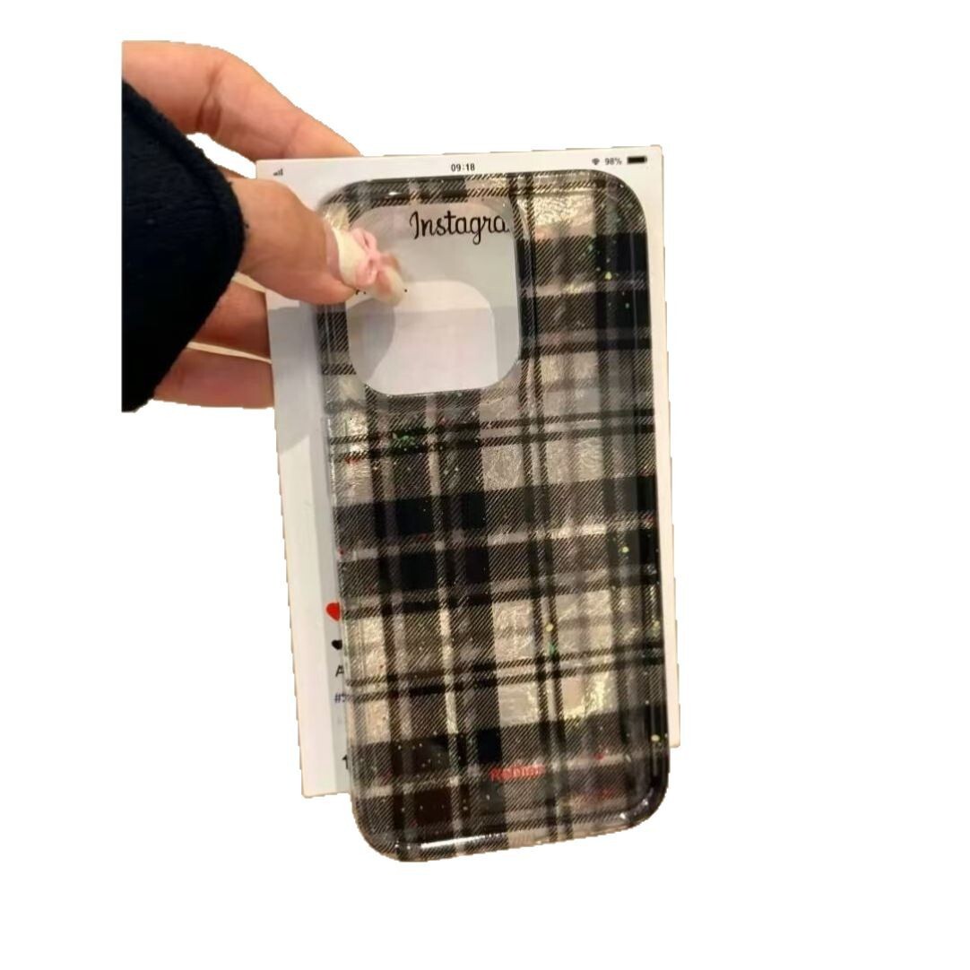 Black and White Checkered Pattern Compatible with iPhone 16 Pro Max Glacier 15 Phone Case 14 Plaid Apple 13 Shockproof 12