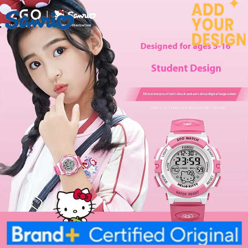 Sanrio Hello Kitty Watch Sports Waterproof Luminous Digital Watch Gifts For Female Students Kawaii Kids Watch Gift Toy Watch H251223