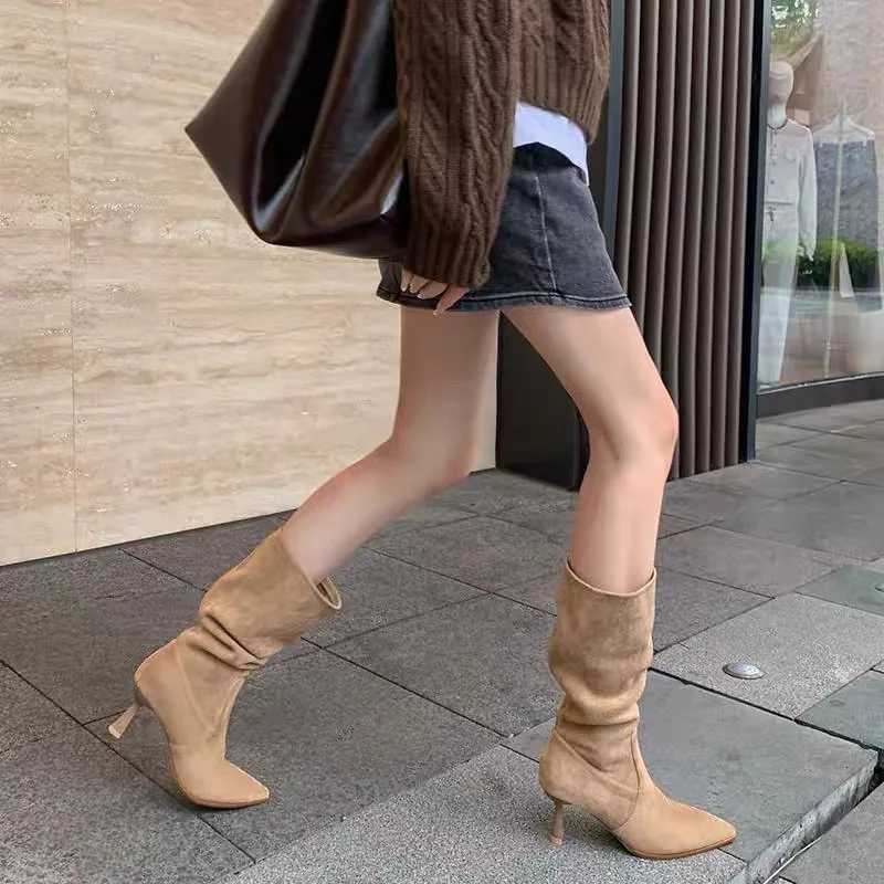 Ladies Shoes 2025 Hot Sale Slip-on Womens Boots Fashion Pointed Toe Modern Boots Women New Light Best Seller Mid-Calf BootsT251223