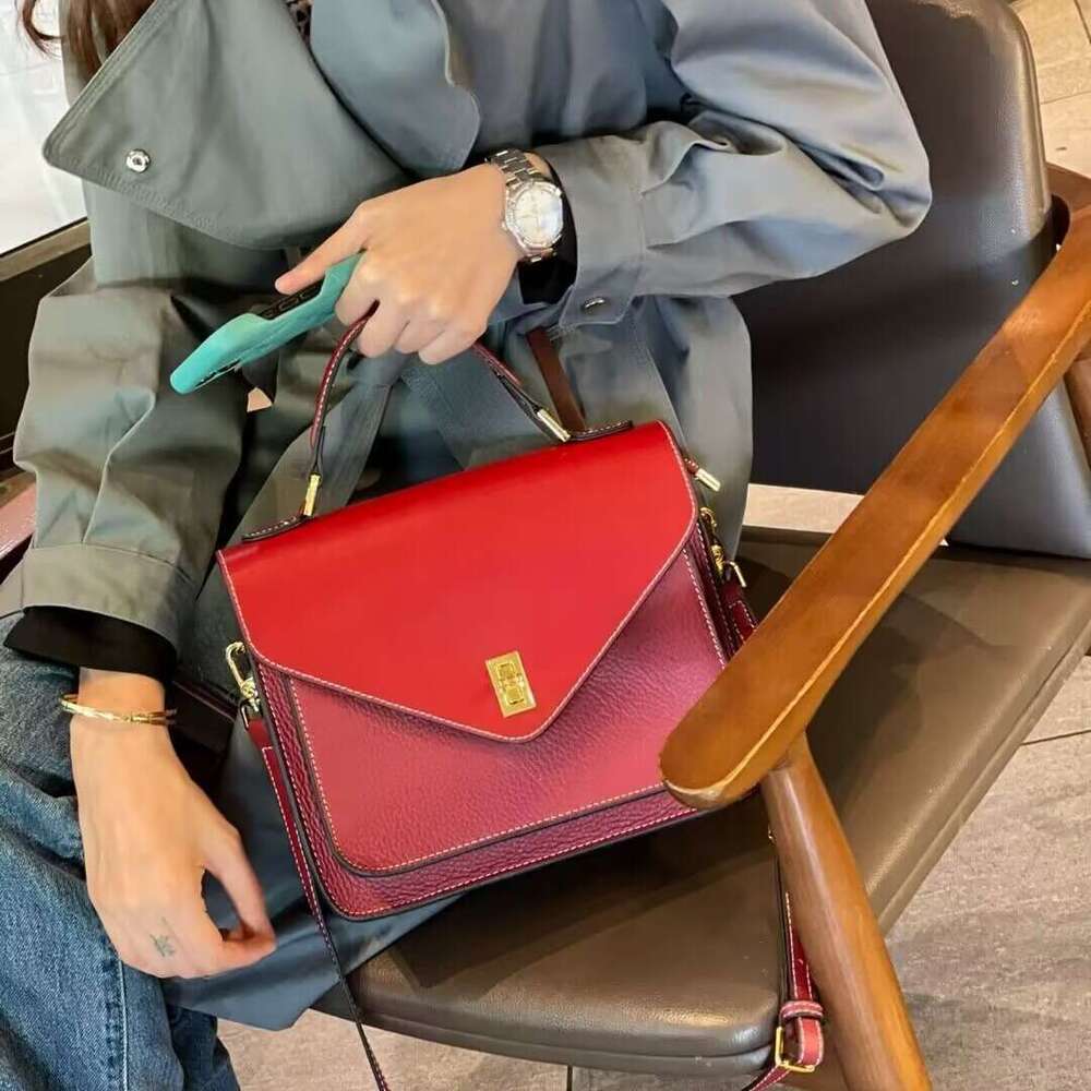 Luxury handbag tote new cross shoulder fashionable versatile single shoulder leather women's hand-held small square bag