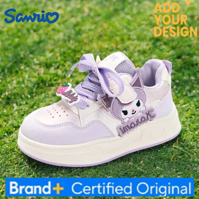 Sanrio Girlss Fashion Sneakers Kids Anti-skid Casual Shoes Cartoon Anime Kuromi Thick Soles Shoes Childrens Board Shoes Size 26-37 H251223