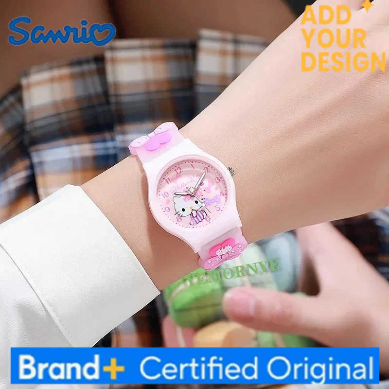 Sanrio Hello Kitty Kuromi Melody Cinnamonroll Cartoon Anime Figures Student Wrist Watch Kids Watch Toys Boys Girls Birthday Party Gifts H251223