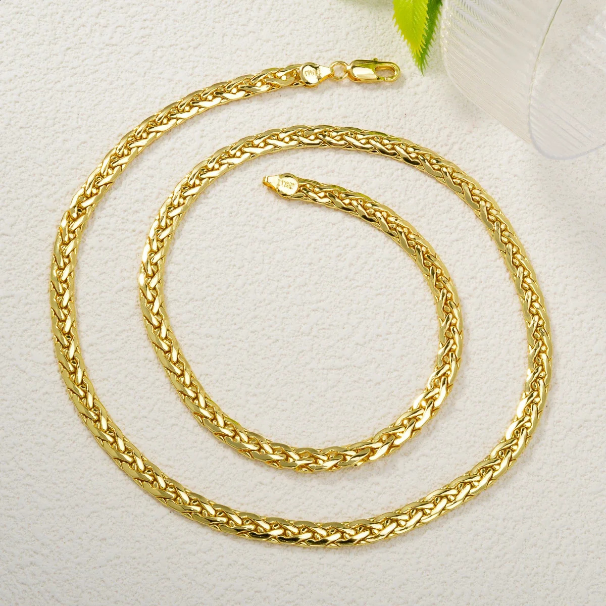 Simple Necklace Jewelry Fashion Italy 750 18K Gold Plated Flat Snake Chain African Wedding Birthday Gift Party 251223