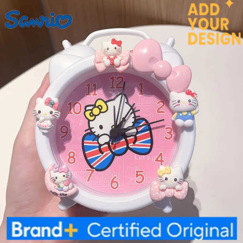 Sanrio Hello kitty new childrens alarm clock kuromi cartoon cute creative desktop clock student wake up artifact table clock H251223