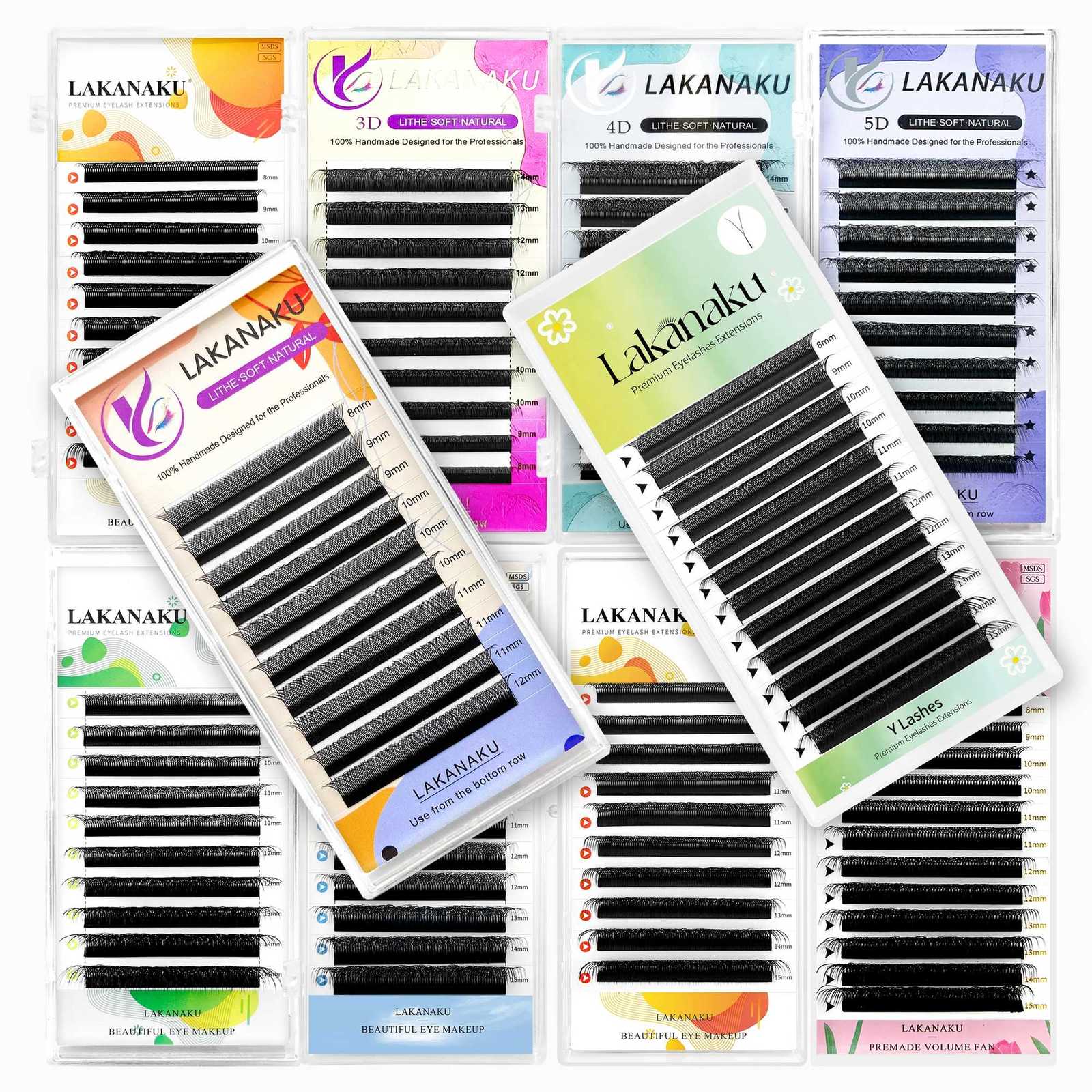 LAKANAKU Cilios YY 3D 4D 5D 6D 7D 8D W Clover 5d Lash Extensions Ciglia Volume Brasileiro Y Shape EyelashesT251223