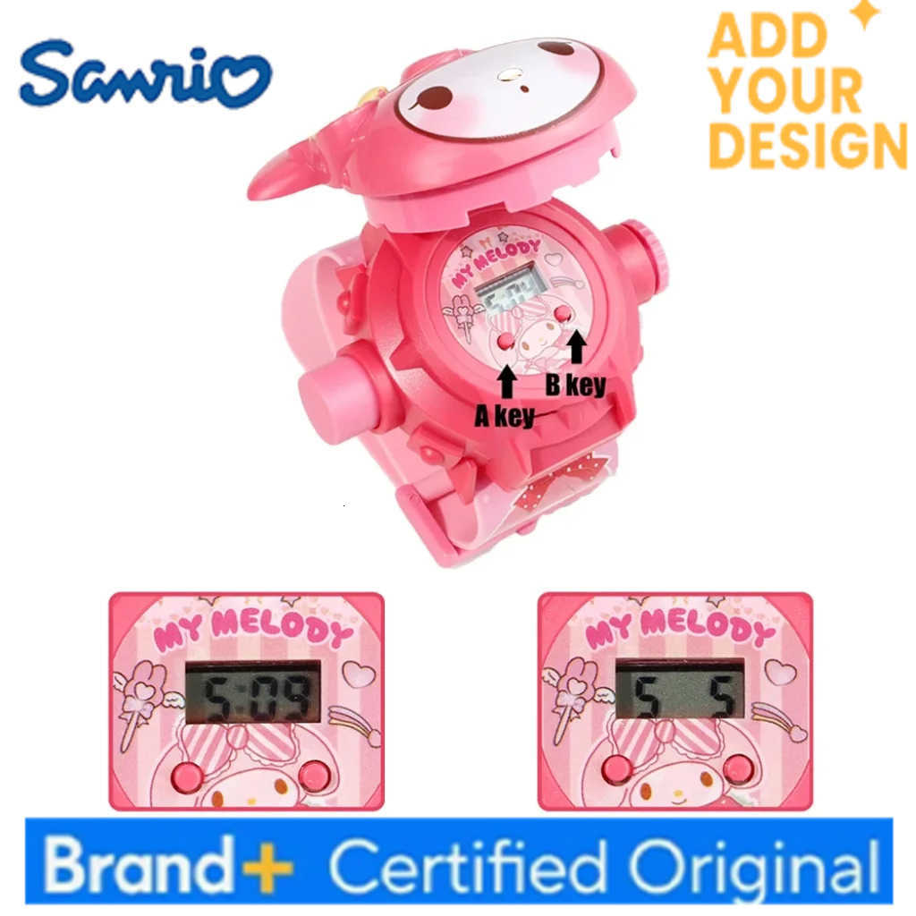 Sanrio 3D Projection Digital Watch Cinnamoroll Hello Kitty Kuromi Melody Anime Figures Cartoon Cute Toy Gifts for Girls Children H251223