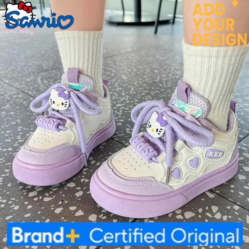 Sanrio Kawaii Girls Hello Kitty Sneakers Anime Cartoon Spring and Autumn New Casual Board Shoes Soft Sole Running White Shoes H251223