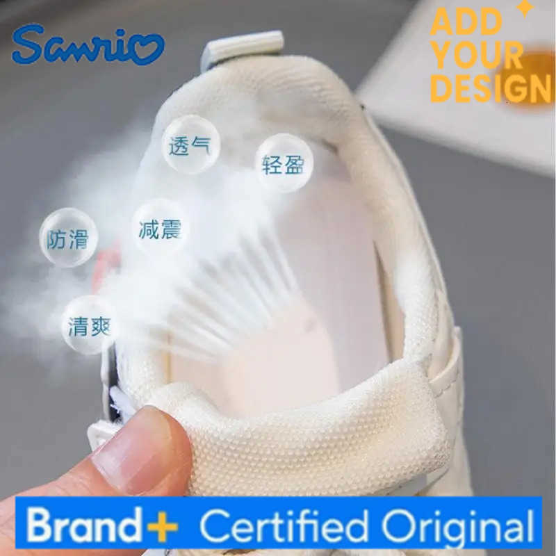 Sanrio Hello Kitty Girls Kawaii Sneakers Anime Spring Autumn New Cartoon Soft Bottom Shoes Casual Dirty Running White Shoes Comfortable H251223