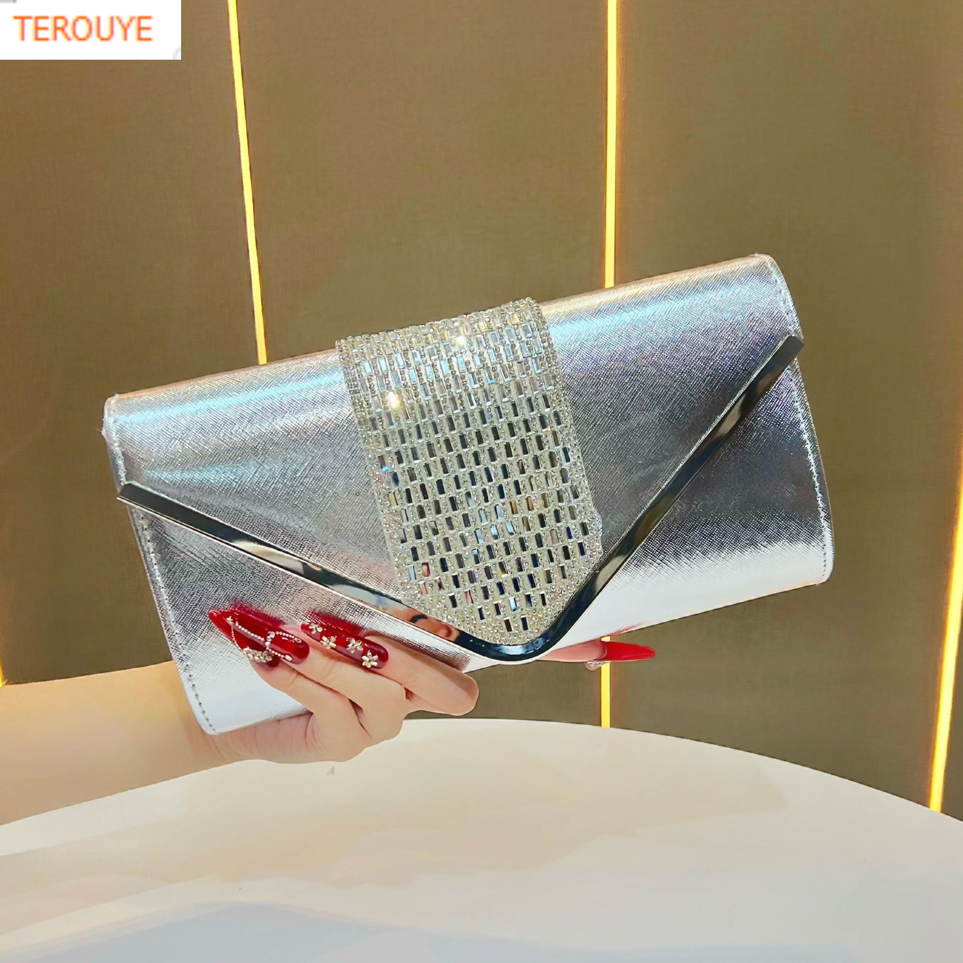 TREOUYE Autumn New Women's Diamond Inlaid Packaging Versatile Decorative Handbag Trendy Style Fashion Women's Wallet
