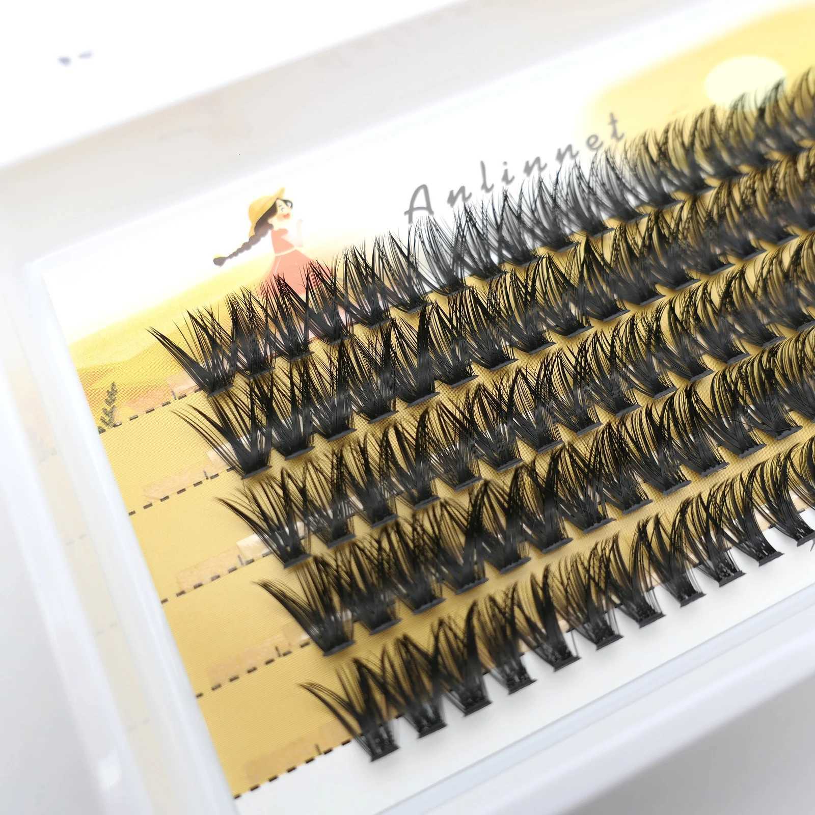 ANLINNET 100 natural eyelash makeup eyelash extension 30D/40D/50D personal eyelash cluster makeup false eyelash toolT251223