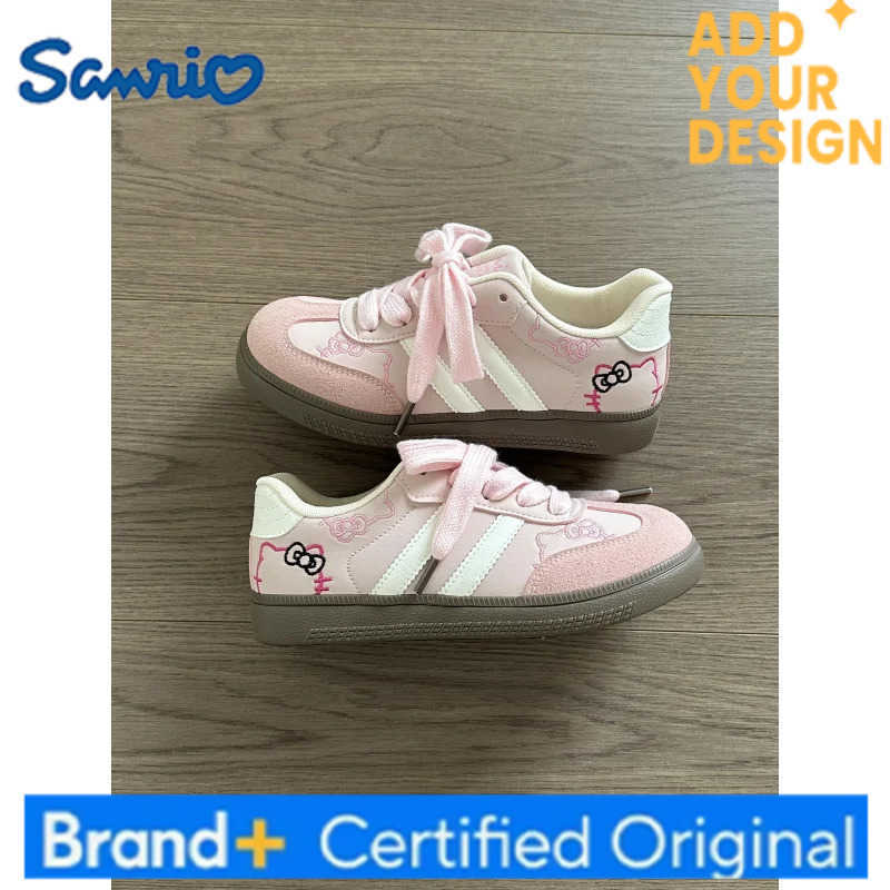 Sanrio Hello Kitty Sneakers Board Shoes Cute Cozy Y2K Style Pink Thick Soled German Training Embroidery Casual Retro Girls Niche Design H251223