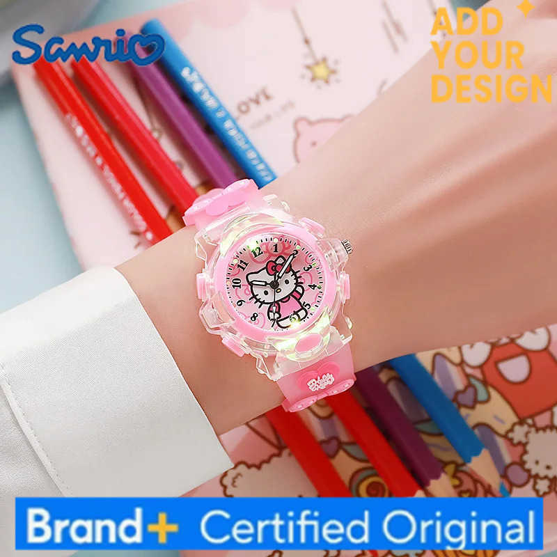 Sanrio Kawaii Watch Cinnamoroll Melody Children LED Luminous Watch Kuromi Hello Kitty Student Wrist Watch Kids Birthday Gift Toy H251223
