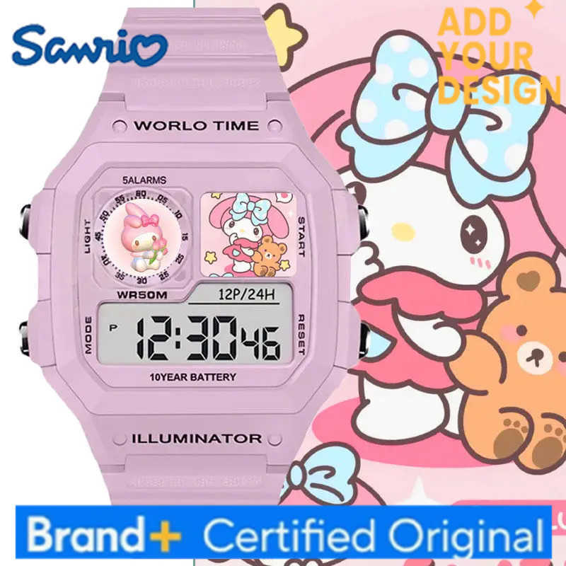 Sanrio Hello Kitty Kuromi My Melody watch creative high-value cartoon printed student smart sports waterproof wristwatch gift H251223