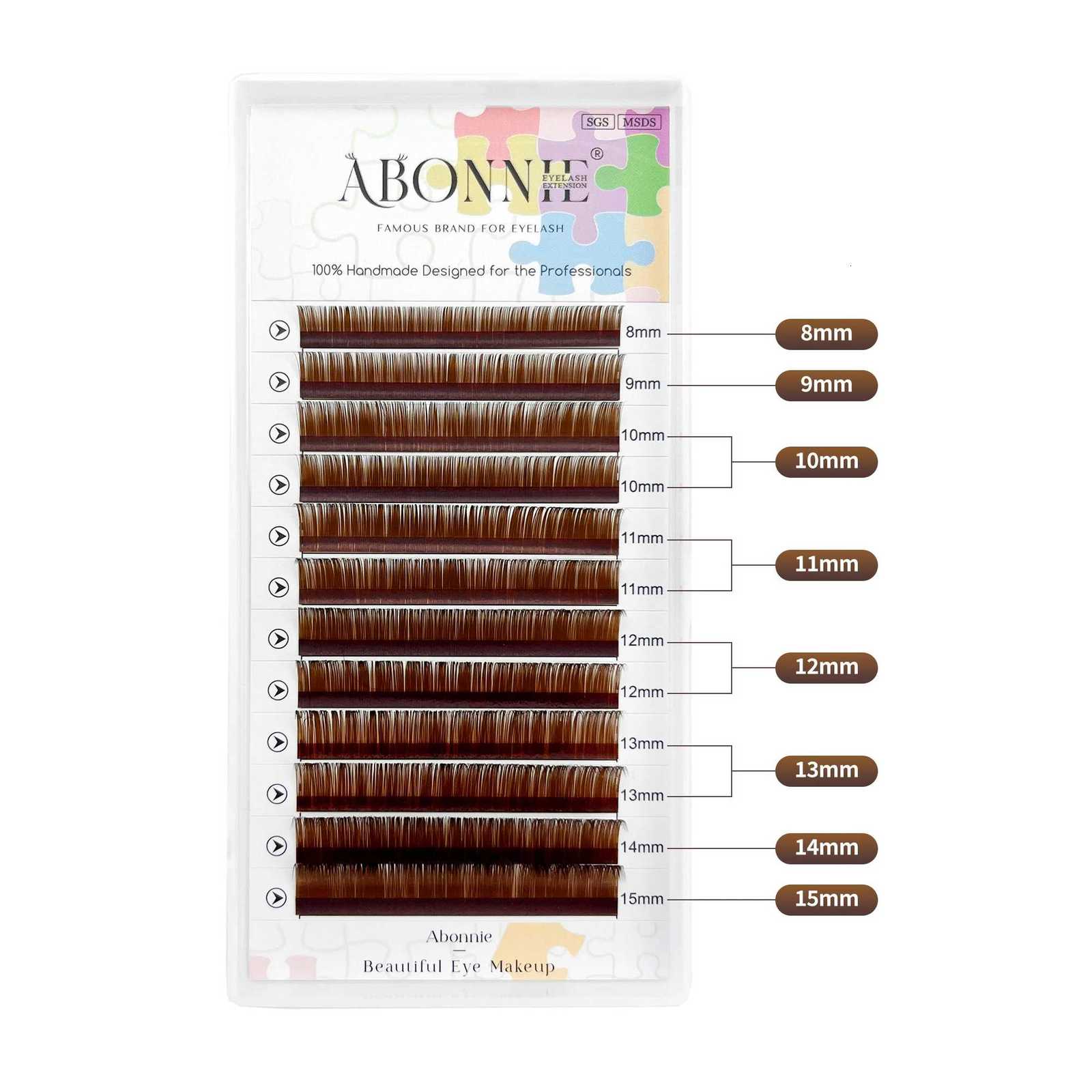 Abonnie 003 CC Curl Brown Classic Individual Eyelashes Russian Volume LashesT251223