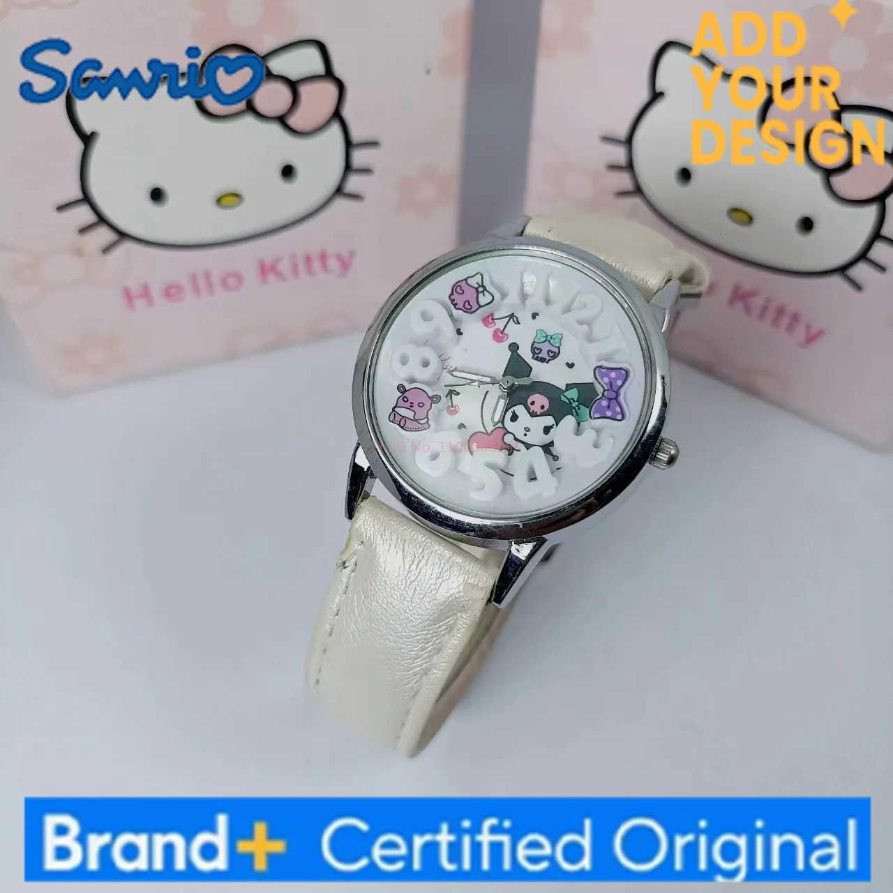 Sanrio New ChildrenS Cartoon Kuromi Belt Quartz Watch Girl Luminous Watch Birthday Gift Trinket H251223