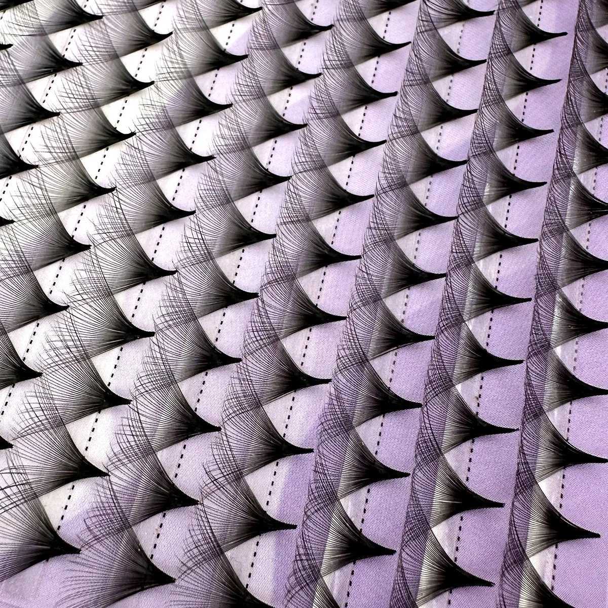 30/40D Premade Fans 005 Super Fluffy Big-Fans Eyelash Extensions Thin Base Handmade Eyelash Fans Matte Black Realistic LashesT251223