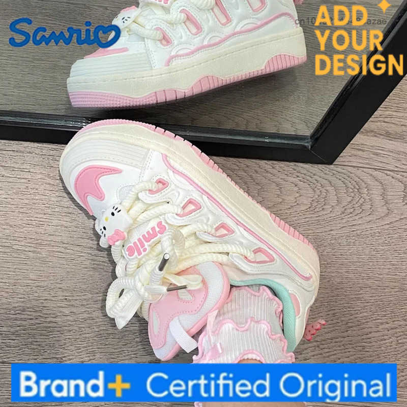 Sanrio Hello Kitty Luxury Design Plate Shoes Y2k Girl Cartoon Korean Style Aesthetic Cute Shoes Women Fashion Casual Sneakers H251223