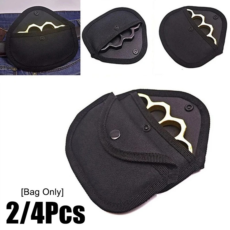 2/4Pcs Waist Pouch Finger Tiger Protection Bag Iron Four-finger Cloth Cover Shockproof Soft Lining Fist Ring Hanging Buckle Bag 251222