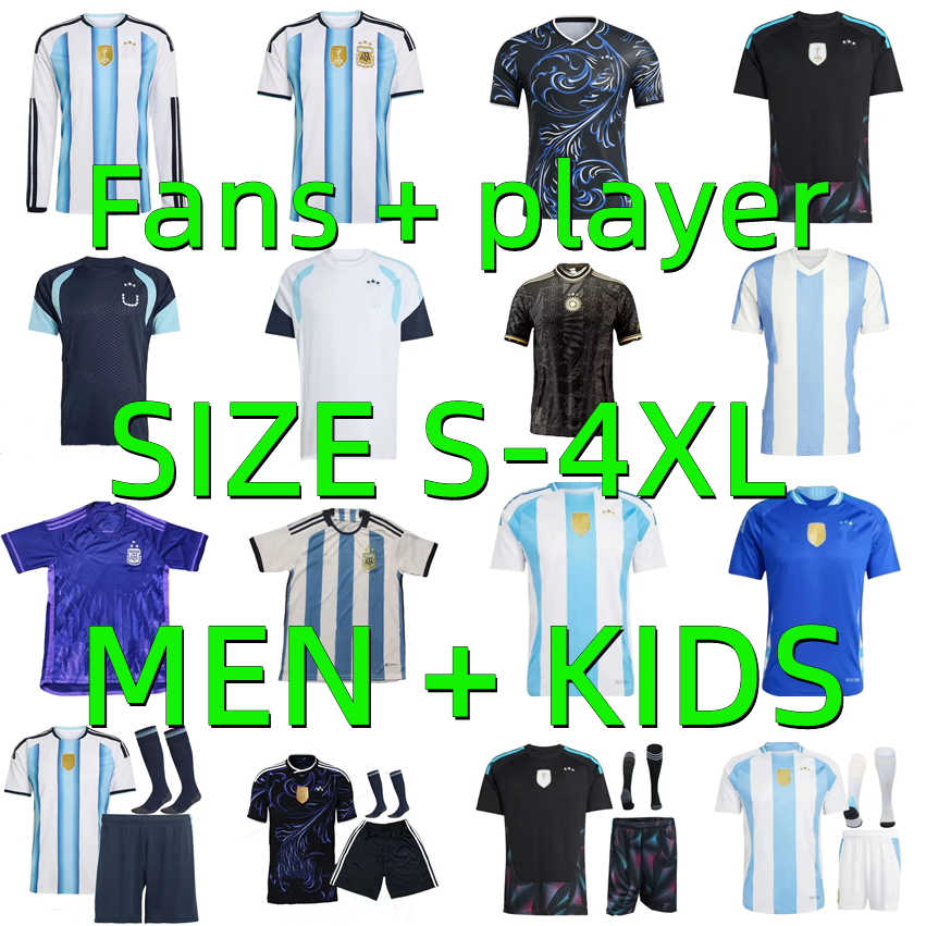 2025 2026 Argentinas Soccer Jerseys Player Version 22 23 24 25 26 27 MESSIS Otamendi DE PAUL MARADONA L.MARTINEZ J.ALVAREZ MARTINEZ DI MARIA Football Shirt Men Kids kts