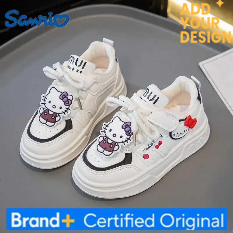 Sanrio Hello Kitty Girls Kawaii Sneakers Anime Spring Autumn New Cartoon Soft Bottom Shoes Casual Dirty Running White Shoes Comfortable H2512231