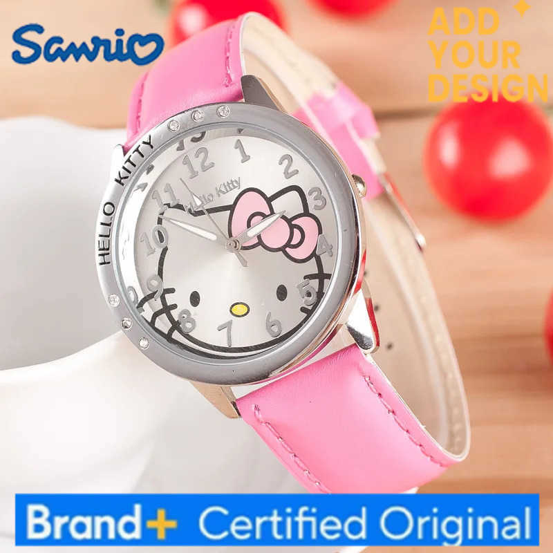 Sanrio Hello Kitty Diamond Belt Watch Cartoon Bow Digital Quartz Electronic Watch Exquisite Toys Kawaii Birthday Gift For Girls H251223