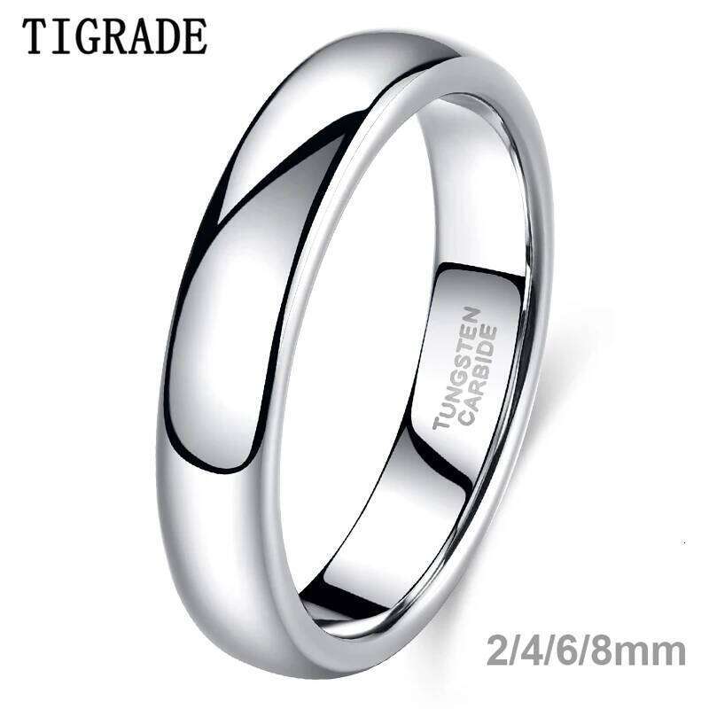 Tigrade Classic Jewelry 2/4/6/8mm Cute Men Women Simple Rings Polish Pure Tungsten Carbide Wedding Band Engagement Ring 25H1223