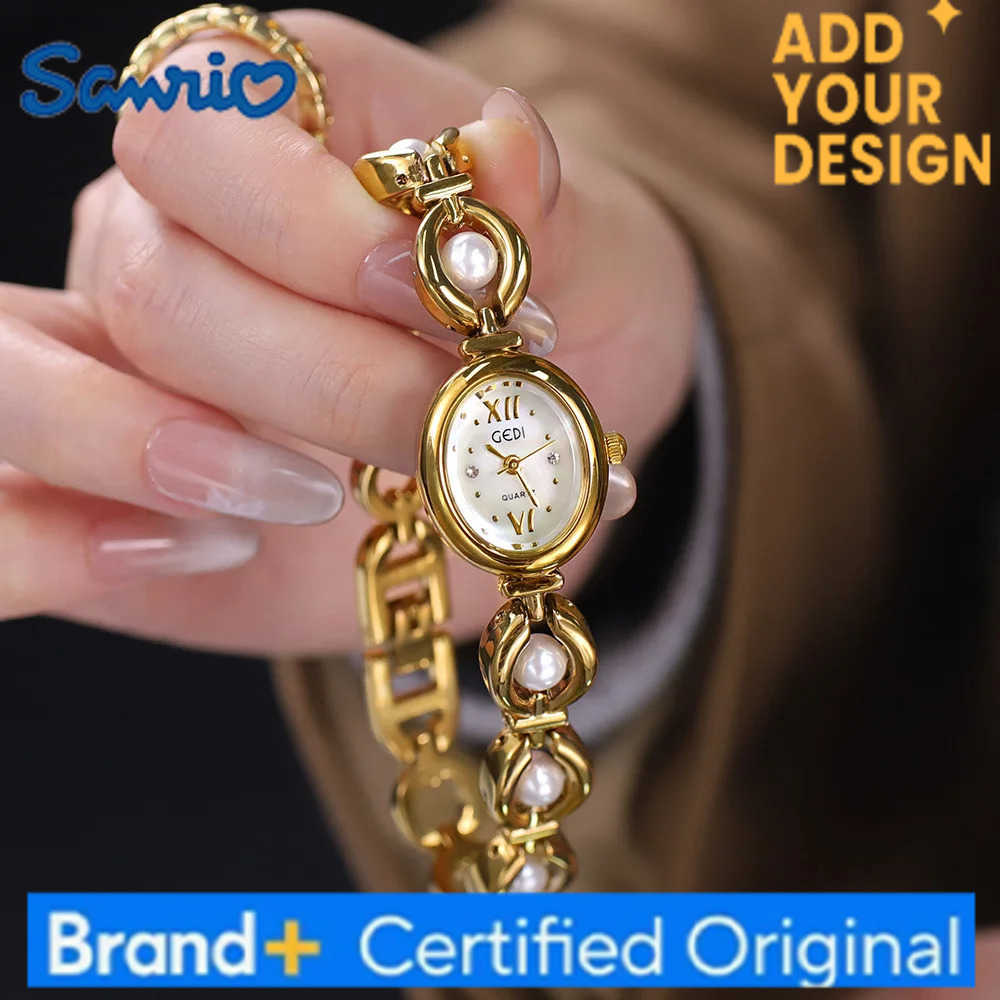 Sanrio Ladies Watch Light Luxury Brand Green pearl bead Bracelet Advanced Waterproof Women Fashion Quartz Gift H251223