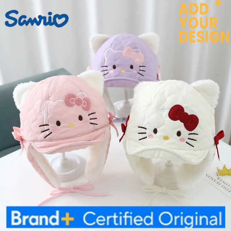 Sanrio Baby Plush Hat Hello Kitty Kawaii Princess Children Antumn Winter Thicken Windproof Warm Ear Protection Christmas Gift H251223 - view 4