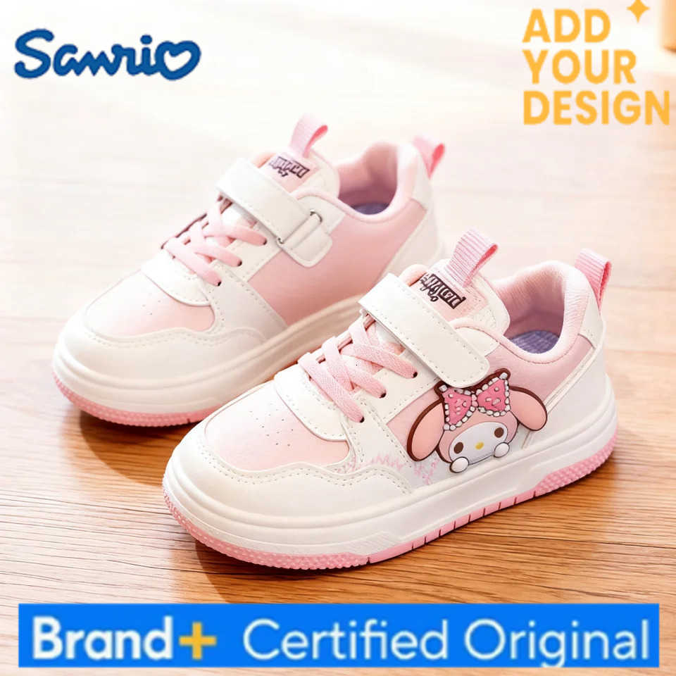Sanrio KidsCasual Shoes Sneakers Cartoon PU Leather Spring Autumn Sports Shoes For Children Anti-slip Pink Pruple Shoes Size 22-36 H2512231