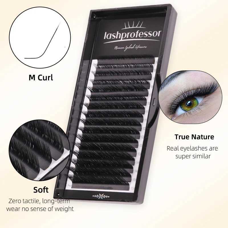 B/L/M Curl False Eyelash Extensions Faux Mink Lash Individual Eyelashes Matte Black 8-15mm Mixed Soft M/L Shape Makeup LashesT251223