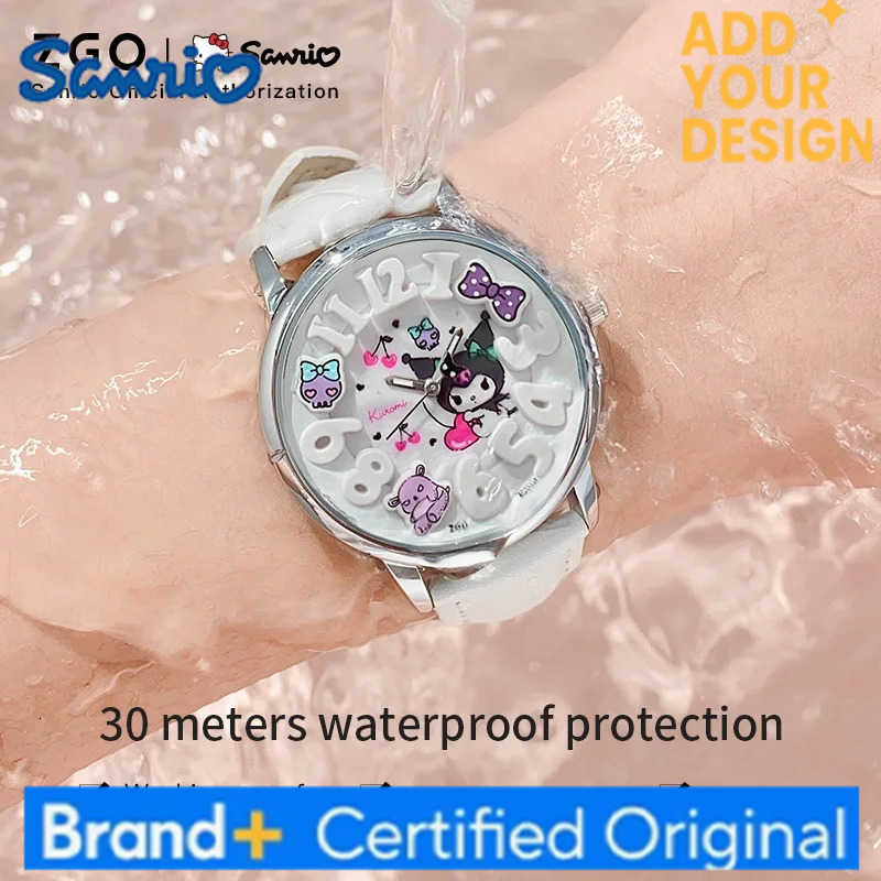 Sanrio Kuromi ladies quartz watch leather strap cute waterproof watch for students gift 2130 H251223