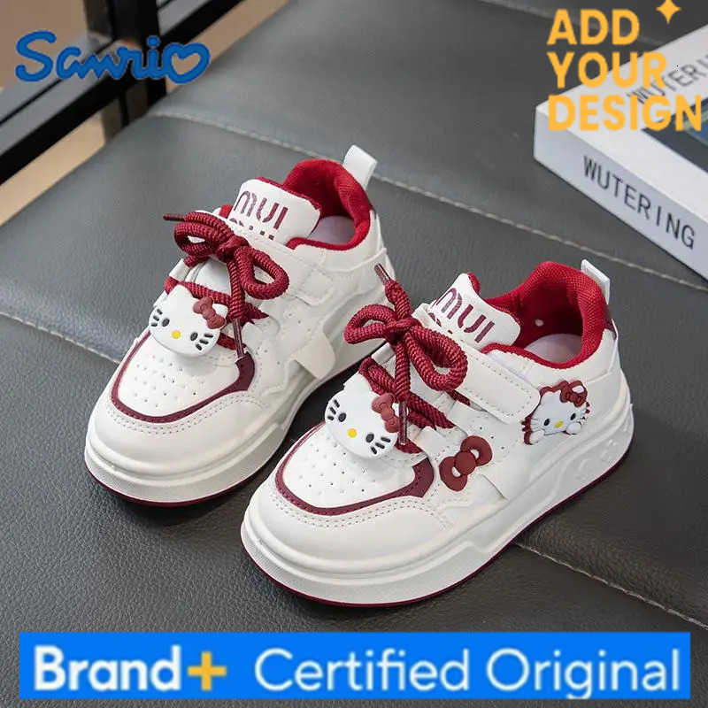 Sanrio Anime Children Hello Kitty Sneakers Kawaii Spring Autumn New Board Shoes Cartoon Fashionable Soft Sole Small White Shoes H251223