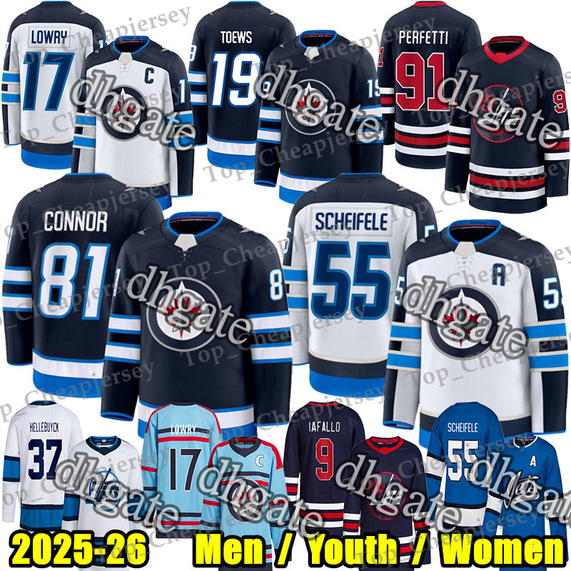 #55 Mark Scheifele winnipeg hockey jersey # 17 Adam Lowry Kyle Connors Jonathan Toews Luke Schenn Alex Iafallo Hellebuyck Fleury Josh Morrissey Cole Perfetti jerseys