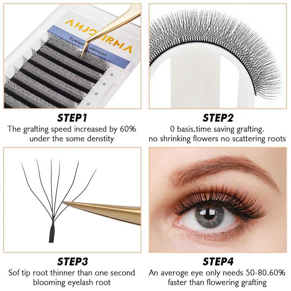 ANJOSIRMA 3D 4D 5D 6D W Shaped Eyelashes Extension Natural Soft Professional False Eyelashes Fans Premade Volume C/D/DD CurlT251223