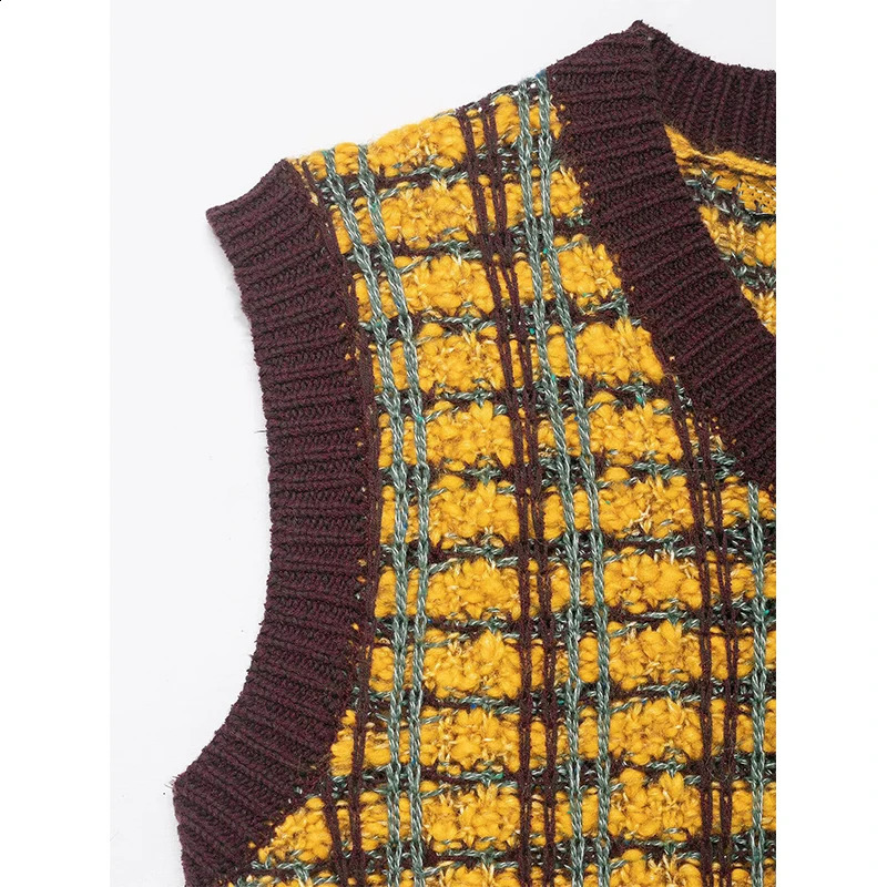 Womens knitted Sweater Vest Autumn Fashion VNeck Sleeveless Vests Vintage Female Chic Tops 251223 - view 4
